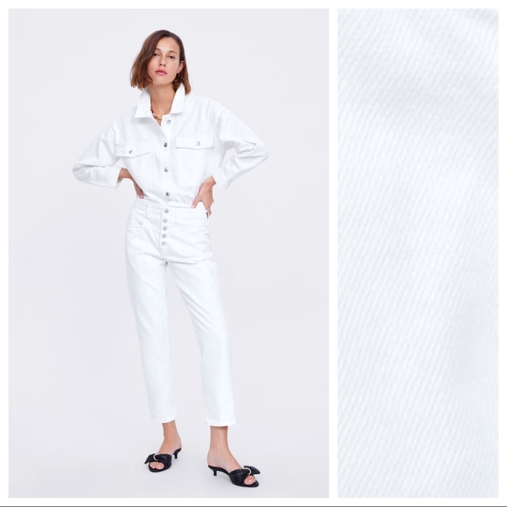 NWT. Zara Off White Straight Jeans. Size 2, 6, 12.
